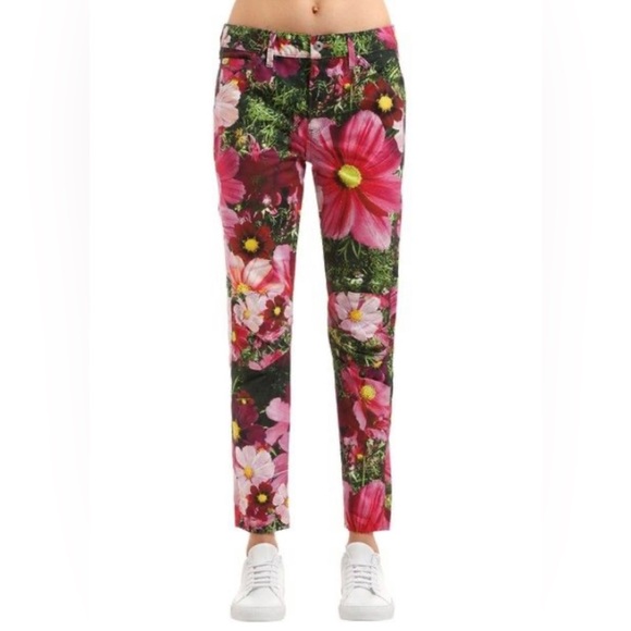 G-Star Pants - G-Star Floral Print Slim Pants in Pink & Green